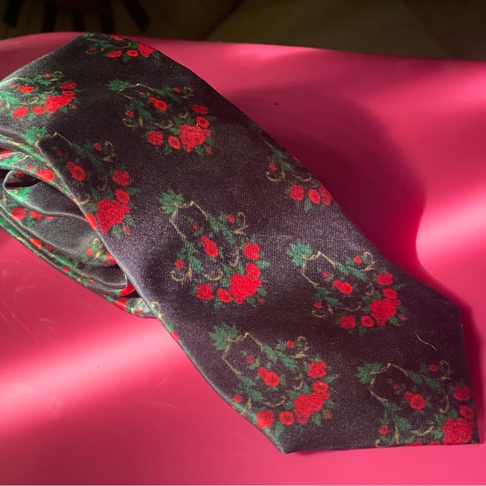 Rohit Bal Silk Floral Print Tie - Picture 3 of 5
